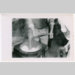 Close up of mochi hammer and bowl (ddr-densho-456-39)