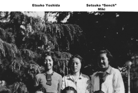 Six young Nisei women posing on a lawn (ddr-ajah-6-385)