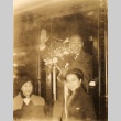 Sojin Kamiyama, Yoko Kozakura and Kimiyo Otsuka by a train (ddr-njpa-4-605)