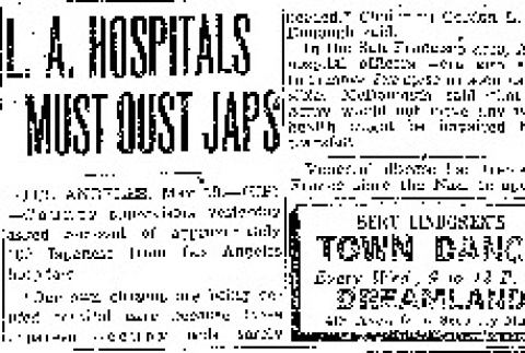 L.A. Hospitals Must Oust Japs (May 19, 1943) (ddr-densho-56-917)