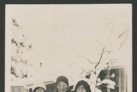3 women in snow (ddr-densho-378-849)