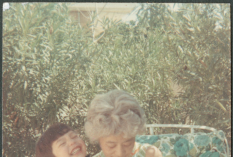 Agnes Sakura with grandsons Danny and Peter (ddr-densho-523-482)
