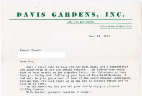 Letter from John Ruggiero to Kaneji Domoto (ddr-densho-377-3038)