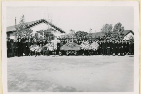 Mourners at Mr. Akiyama's funeral (ddr-densho-37-1884)