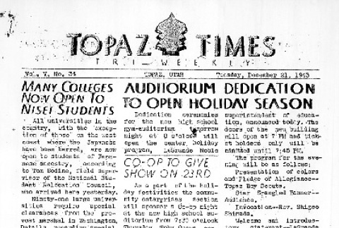 Topaz Times Vol. V No. 34 (December 21, 1943) (ddr-densho-142-253)