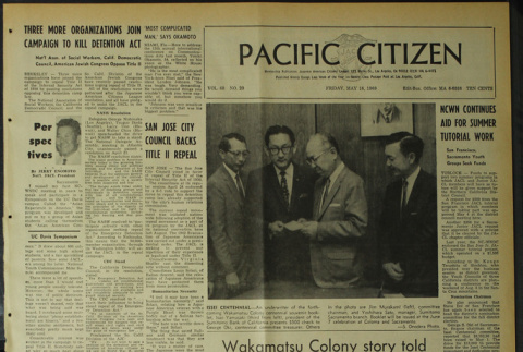 Pacific Citizen, Vol. 68, No. 20 (May 16, 1969) (ddr-pc-41-20)