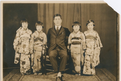 Man with four girls (ddr-densho-349-20)