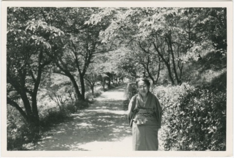 A woman in a park (ddr-densho-338-79)