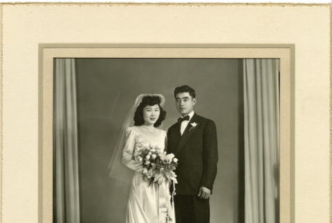 Mr. and Mrs. Yoshio Fune [wedding photograph] (ddr-csujad-5-5)