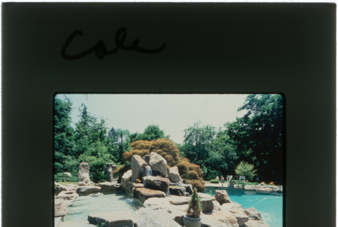 Pool and waterfall at the Cole project (ddr-densho-377-402)