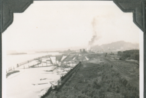 River with dock and railway tracks (ddr-ajah-2-268)