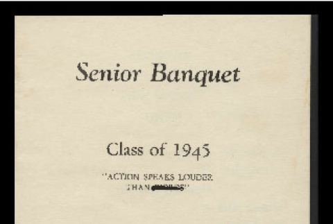 Senior banquet, Class of 1945, 