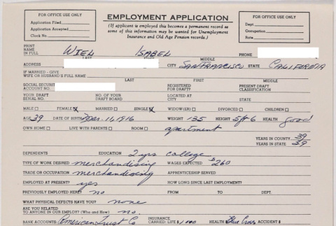 Employment application (ddr-densho-424-563)
