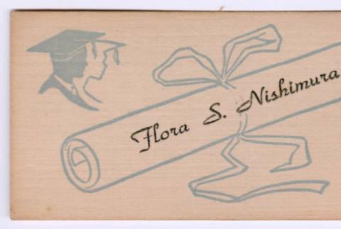 Flora S. Nishimura's graduation name card (ddr-densho-550-102)