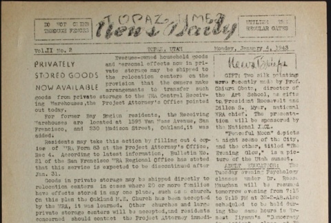 Topaz Times Vol. II No. 2 (January 4, 1943) (ddr-densho-142-63)