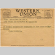 Western Union Telegram to Kan Domoto from Frank Suzukida (ddr-densho-329-657)