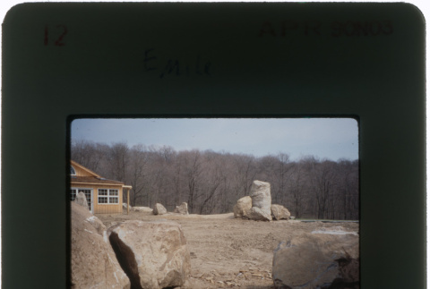 Garden and building under construction at the Emile project (ddr-densho-377-419)