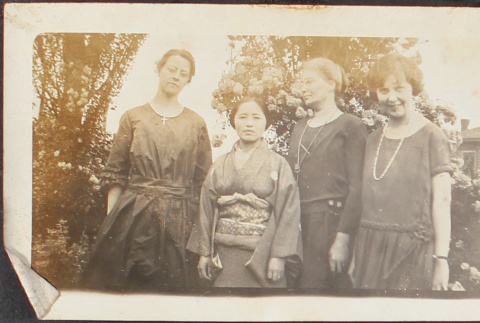 Four women outdoors (ddr-densho-278-159)