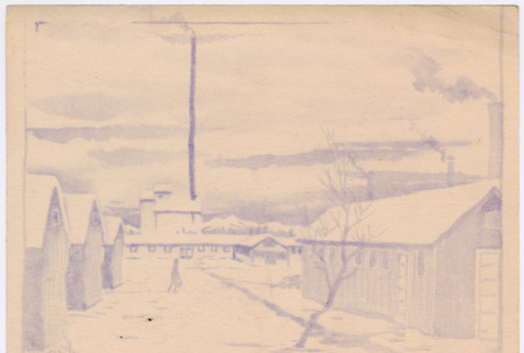 Sketch of camp in the snow (ddr-densho-484-8)