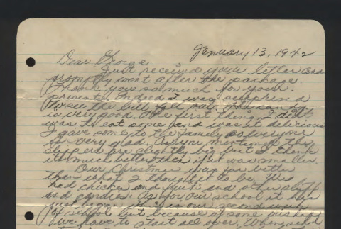 Letter from Kenneth Hori to George Waegell, January 13, 1942 (ddr-csujad-55-2555)