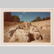 Rock waterfall and pond under construction (ddr-densho-377-2205)
