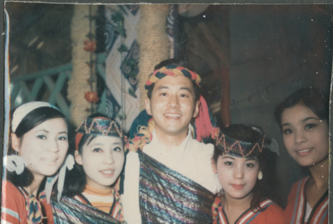 Five people in costume (ddr-densho-523-470)