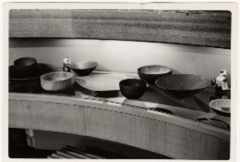 Photo of wooden bowls on display (ddr-densho-424-46)