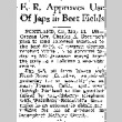 F.R. Approves Use Of Japs in Beet Fields (May 14, 1942) (ddr-densho-56-793)