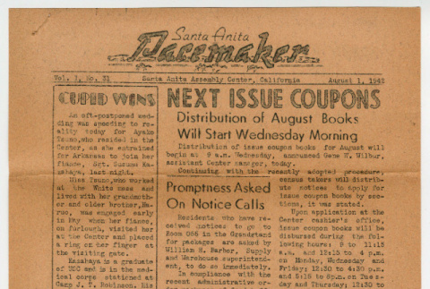 Santa Anita Pacemaker Vol. I No. 31 (August 1, 1942) (ddr-densho-146-34)