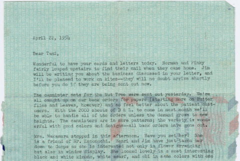Letter from Karen to Tami (Tomoye Takahashi) (ddr-densho-424-1086)
