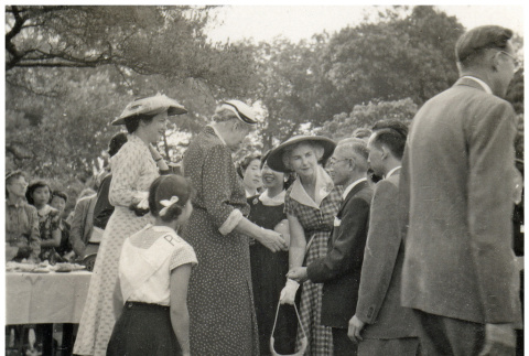 Group photograph at a picnic hosted in honor of Eleanor Roosevelt's visit (ddr-densho-494-9)