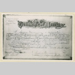Certificate of marriage for Jinobu Nishimori and Hatsumi Yamaguchi (ddr-densho-37-2024)