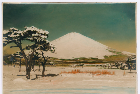 Colorized Mount Fujii in winter (ddr-densho-550-323)