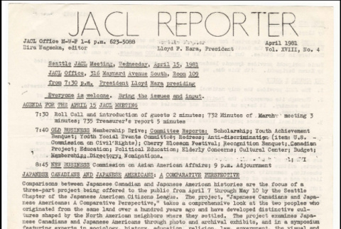 Seattle Chapter, JACL Reporter, Vol. XVIII, No. 4, April 1981 (ddr-sjacl-1-295)