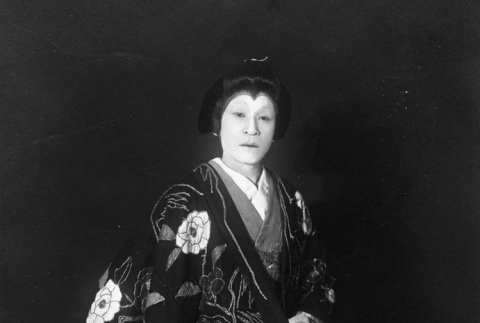 Fujitaro Kubota dressed as a Kabuki actor (ddr-densho-354-72)