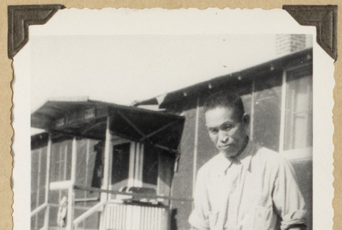 Kunikazu holding a hammer (ddr-densho-542-508)