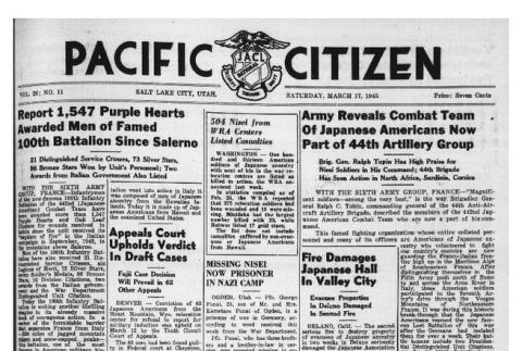 The Pacific Citizen, Vol. 20 No. 11 (March 17, 1945) (ddr-pc-17-11)