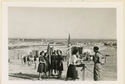 Girls League convention at the Gila River amphitheater (ddr-densho-37-1124)