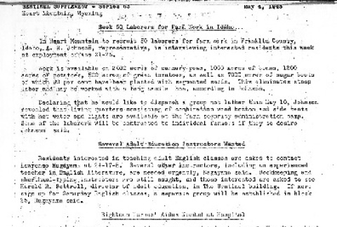 Heart Mountain Sentinel Supplement Series 63 (May 4, 1943) (ddr-densho-97-302)