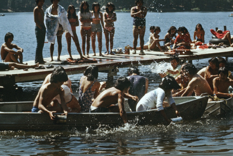 Campers in row boats during boat sink (ddr-densho-336-1111)