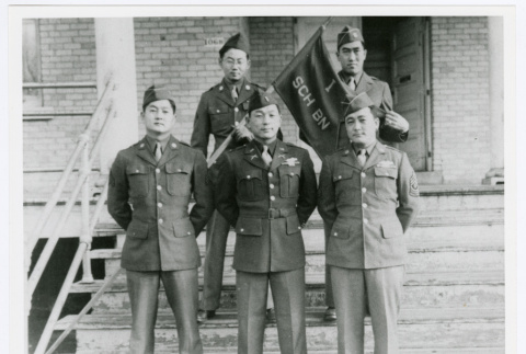 Officers on steps (ddr-densho-1007-288)