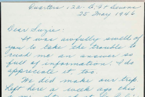 Letter from Cheney to Sue Ogata Kato, May 25, 1946 (ddr-csujad-49-204)