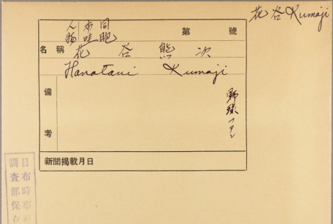 Envelope of Kumaji Hanatani photographs (ddr-njpa-5-1230)