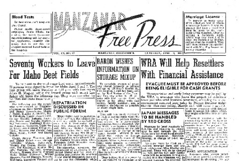 Manzanar Free Press Vol. III No. 27 (April 3, 1943) (ddr-densho-125-118)