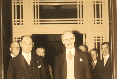 Keimin Matsudaira with an English ambassador and other diplomats (ddr-njpa-4-807)