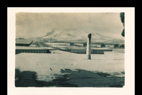 Castle rock and hospital area taken from roof of high school in Tule Lake (ddr-csujad-55-2209)