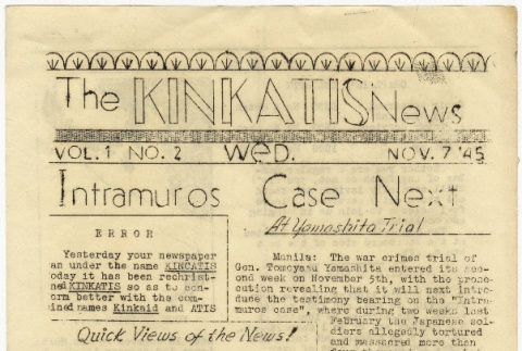 The Kinkatis News Vol. I No. 2 (ddr-densho-280-115)