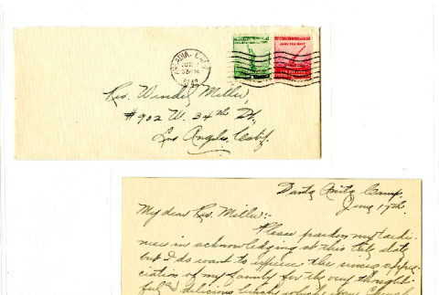 Letter from Rosalie Y. Obi to Rev. [Wendell L.] Miller, 1942 June 17 (ddr-csujad-20-9)