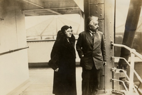 Albert and Elsa Einstein aboard a ship (ddr-njpa-1-286)