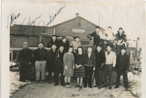 A group in front of Fire Station No. 1 (ddr-densho-296-24)